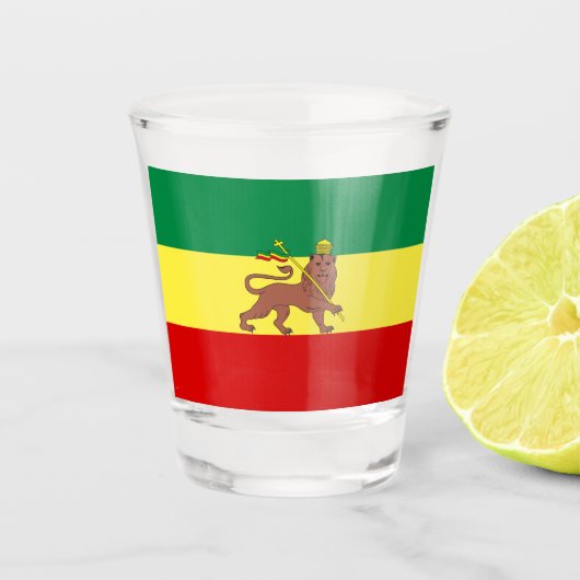 Rastafaarse vlag (Rastafarianisme) (Rasta) Shot Glas (Voorkant)