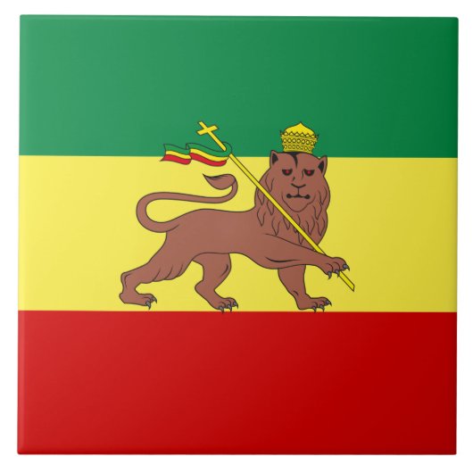 Rastafaarse vlag (Rastafarianisme) (Rasta) Tegeltje (Voorkant)
