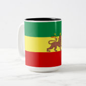 Rastafaarse vlag (Rastafarianisme) (Rasta) Tweekleurige Koffiemok (Voorkant links)
