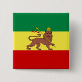 Rastafaarse vlag (Rastafarianisme) (Rasta) Vierkante Button 5,1 Cm (Voorkant)