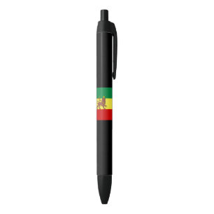 Rastafaarse vlag (Rastafarianisme) (Rasta) Zwarte Inkt Pen
