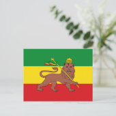 Rastafaarse vlag van Ethiopië Lion Judah Briefkaart (Staand voorkant)
