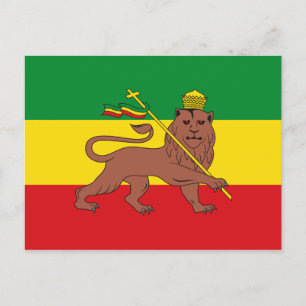 Rastafaarse vlag van Ethiopië Lion Judah Briefkaart
