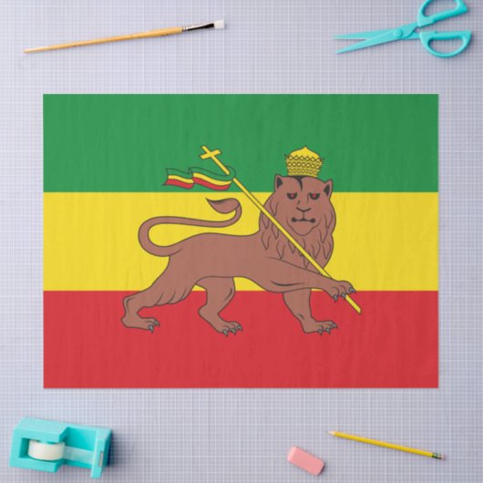 Rastafaarse vlag van Ethiopië Lion Judah Tissuepapier (Craft)
