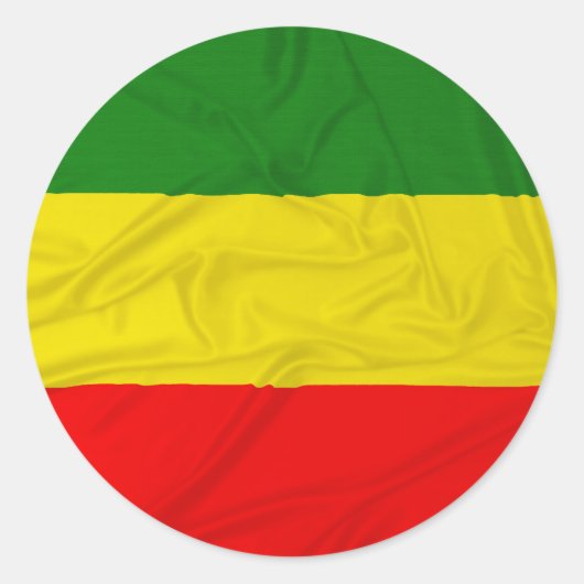 Rastafaire vlag ronde sticker (Voorkant)