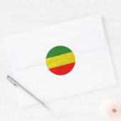 Rastafaire vlag ronde sticker (Envelop)