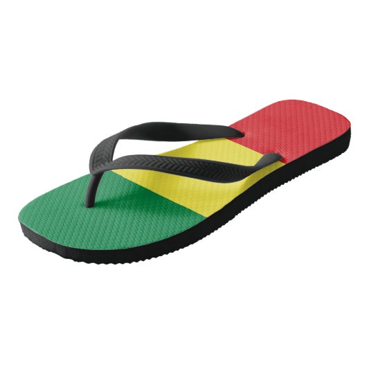 Rastafara Power - Rasta - Reggae Flip Flops (Schuin)