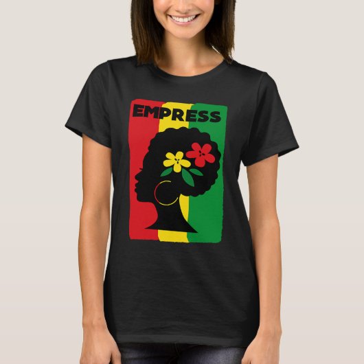 Rastafari Empress Jamaica Souvenir Rasta Roots Reg T-shirt (Voorkant)