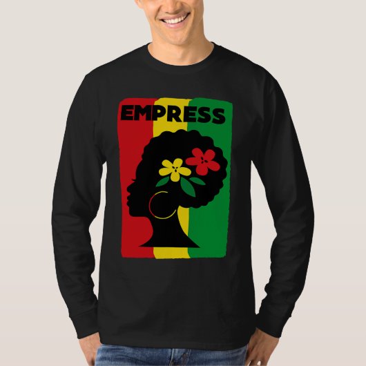 Rastafari Empress Jamaica Souvenir Rasta Roots Reg T-shirt (Voorkant)