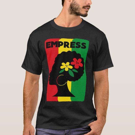 Rastafari Empress Jamaica Souvenir Rasta Roots Reg T-shirt (Voorkant)