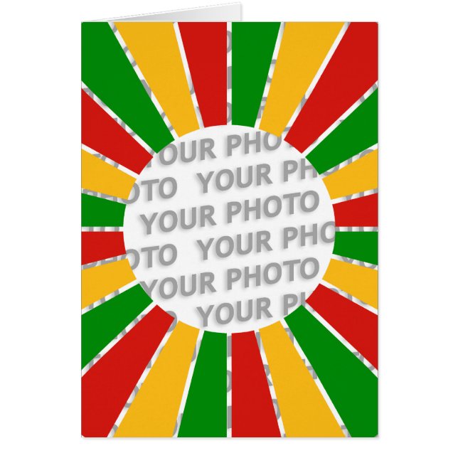 RASTAFARI FLAG BUTTON RAYS + uw bord of foto (Voorkant)