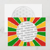 RASTAFARI FLAG BUTTON RAYS + uw bord of foto Briefkaart (Voorkant / Achterkant)
