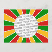 RASTAFARI FLAG BUTTON RAYS + uw bord of foto Briefkaart (Voorkant)