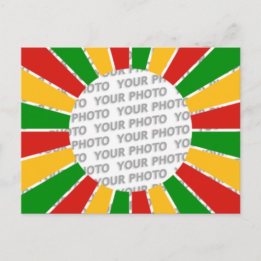 RASTAFARI FLAG BUTTON RAYS + uw bord of foto Briefkaart (Voorkant)