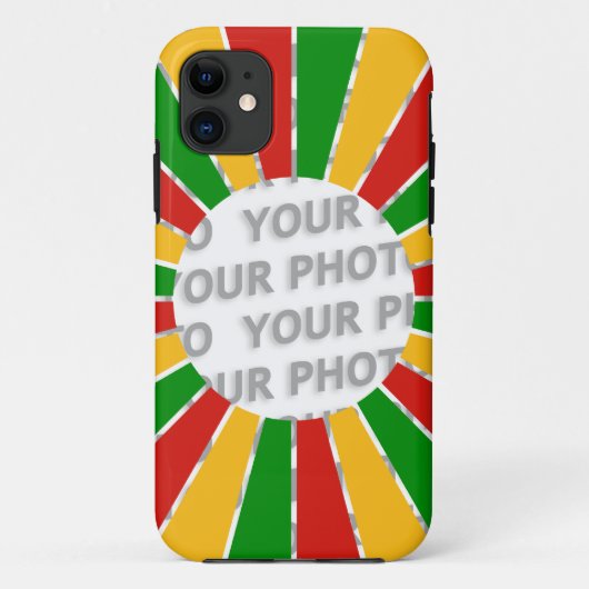 RASTAFARI FLAG BUTTON RAYS + uw bord of foto Case-Mate iPhone Case (Achterkant)