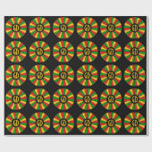 RASTAFARI FLAG BUTTON RAYS + uw teken of monogram Cadeaupapier (Vlak)
