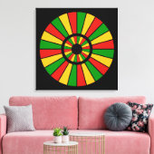 RASTAFARI FLAG BUTTON RAYS + uw teken of monogram Canvas Afdruk (Insitu (Woonkamer))