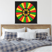 RASTAFARI FLAG BUTTON RAYS + uw teken of monogram Canvas Afdruk (Insitu (Slaapkamer))