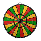 RASTAFARI FLAG BUTTON RAYS + uw teken of monogram Dartbord (Voorkant)