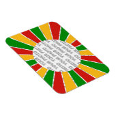 RASTAFARI FLAG BUTTON RAYS + uw teken of monogram Magneet (Rechterzijde)