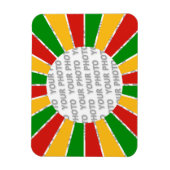 RASTAFARI FLAG BUTTON RAYS + uw teken of monogram Magneet (Verticaal)