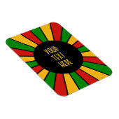 RASTAFARI FLAG BUTTON RAYS + uw teken of monogram Magneet (Rechterzijde)