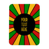 RASTAFARI FLAG BUTTON RAYS + uw teken of monogram Magneet (Verticaal)