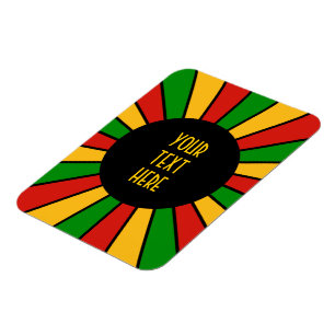 RASTAFARI FLAG BUTTON RAYS + uw teken of monogram Magneet