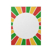RASTAFARI FLAG BUTTON RAYS + uw teken of monogram Notitieblok (Linkerzijde)