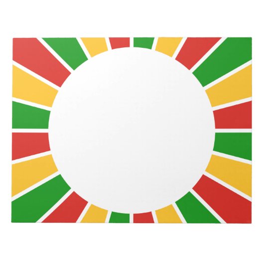 RASTAFARI FLAG BUTTON RAYS + uw teken of monogram Notitieblok (Voorkant)
