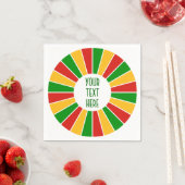 RASTAFARI FLAG BUTTON RAYS + uw teken of monogram Servet (Insitu)
