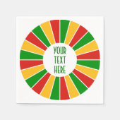 RASTAFARI FLAG BUTTON RAYS + uw teken of monogram Servet (Voorkant)
