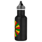 RASTAFARI FLAG BUTTON RAYS + uw teken of monogram Waterfles (Rechts)