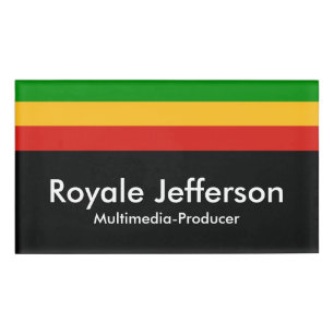 RASTAFARI FLAG COLORS + jouw naam en ideeën Naambadge