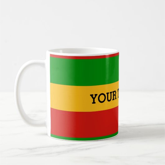 RASTAFARI FLAG COLORS + jouw tekst Koffiemok (Links)