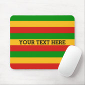 RASTAFARI FLAG COLORS + jouw tekst Muismat (Met muis)