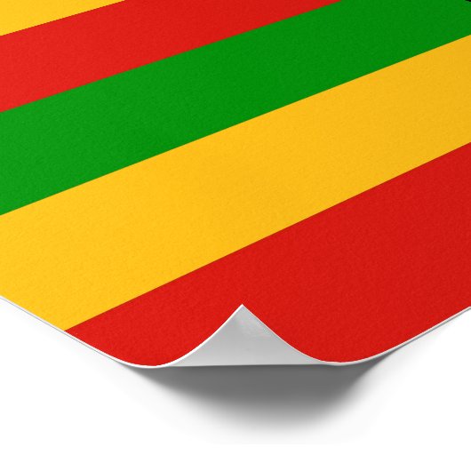 RASTAFARI FLAG COLORS + jouw tekst Poster (Hoek)