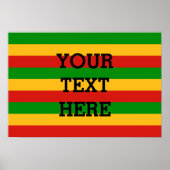 RASTAFARI FLAG COLORS + jouw tekst Poster (Voorkant)