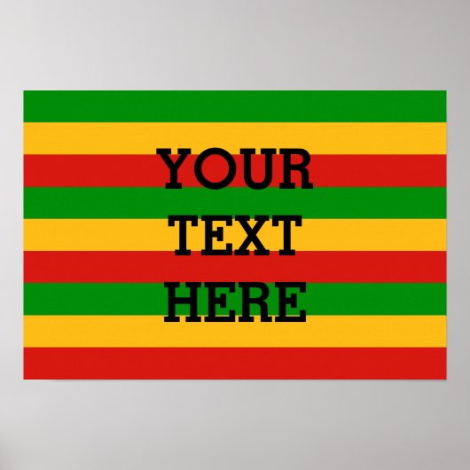 RASTAFARI FLAG COLORS + jouw tekst Poster (Voorkant)