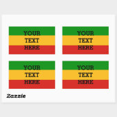 RASTAFARI FLAG COLORS + jouw tekst Rechthoekige Sticker (Vel)