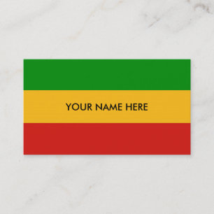 RASTAFARI FLAG COLORS + jouw tekst Visitekaartje