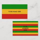 RASTAFARI FLAG COLORS + jouw tekst Visitekaartje (Voorkant / Achterkant)