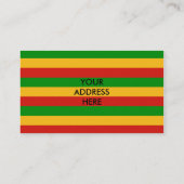 RASTAFARI FLAG COLORS + jouw tekst Visitekaartje (Achterkant)