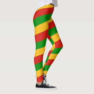RASTAFARI FLAG COLORS strepen + uw ideeën Leggings