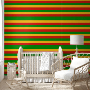 RASTAFARI FLAG COLORS - STRIPES BEHANG