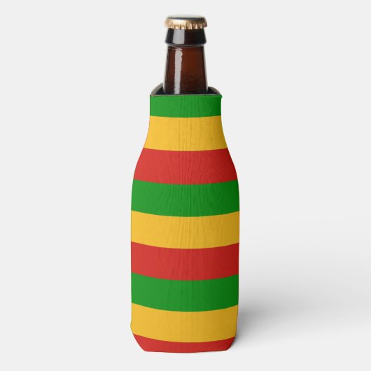 RASTAFARI FLAG COLORS + uw ideeën Flesjeskoeler (Fles Voorkant)