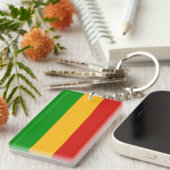 RASTAFARI FLAG COLORS + uw ideeën Sleutelhanger (Voorkant Rechts)