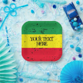 Rastafari Flag reggae thema op maat papier borden Papieren Bordje (Feest)