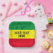 Rastafari Flag reggae thema op maat papier borden Papieren Bordje (Feest)