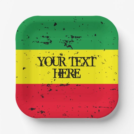Rastafari Flag reggae thema op maat papier borden Papieren Bordje (Voorkant)